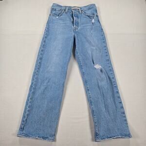 Levi's Button Fly Ribcage Straight Ankle Jeans in Samba Done Women's Size 27